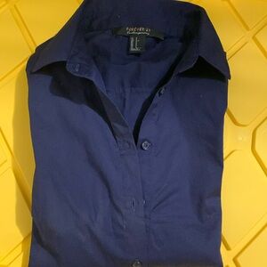 Forever 21 Contemporary Line: Navy Work Blouse